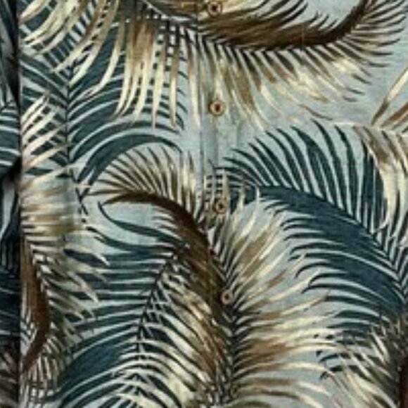 Caribbean Mens Pure Silk Palm Print Short Sleeve Button Front Shirt 2XL - Picture 3 of 3